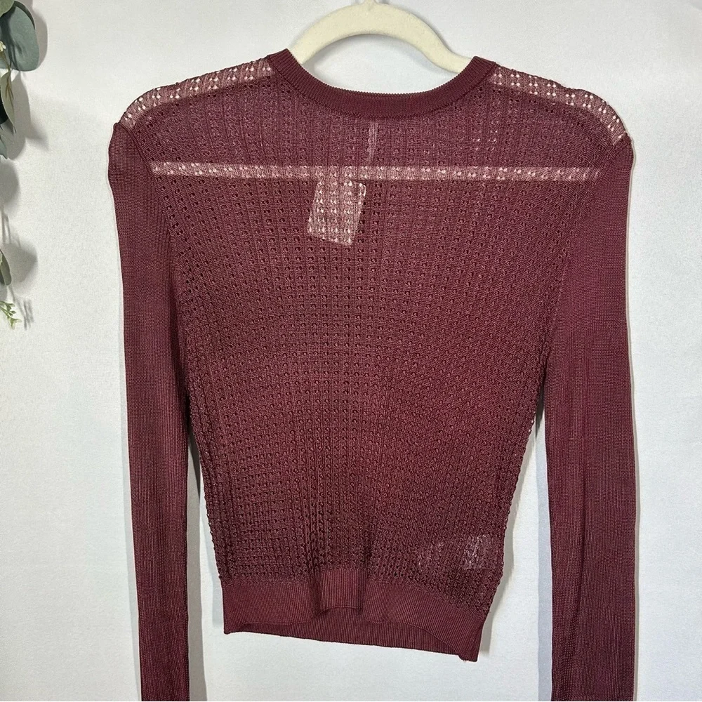 NWT Free People | H2O Crew Pullover Long Sleeve Maroon 100% Viscose Size XS